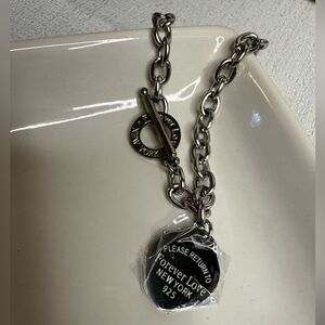 Silver-Tone Chain Fashion Bracelet with heart charm